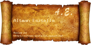 Altman Esztella névjegykártya